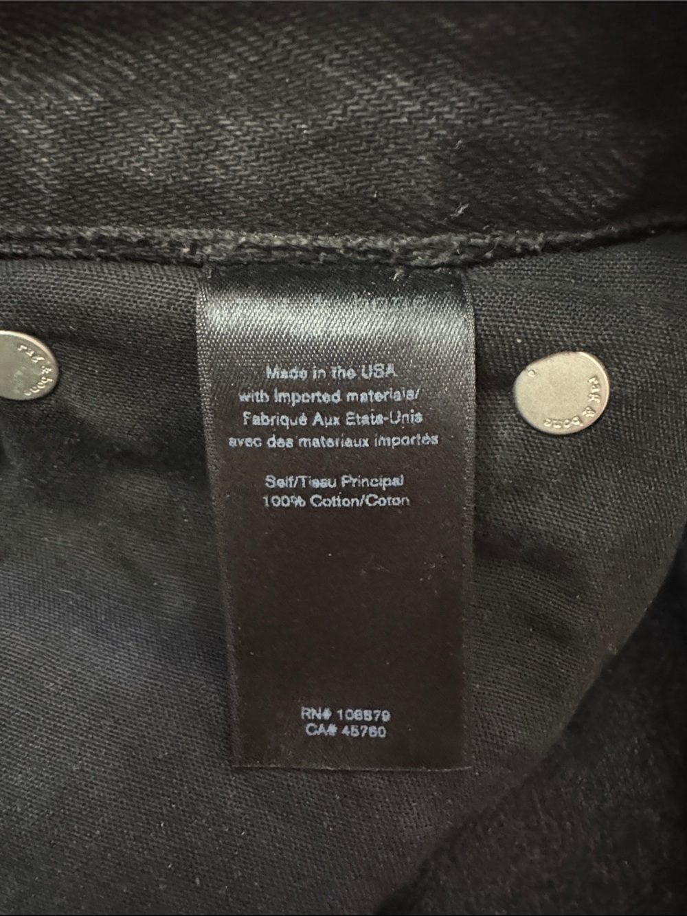 rag & bone Wide-Leg Jean High-Rise Denim Jeans Washed Black Size 27 - Picture 8 of 8